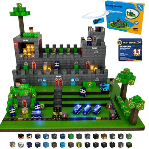 Magnetbausteine Polizei 80 Teile, Magnetic Building Blocks Kinder ab 3 | Magnetisch · Magnetische Bausteine, Magnetblöcke, Magnetsteine & Bauklötze · Geschenk · mit 150er-Set erweiterbar
