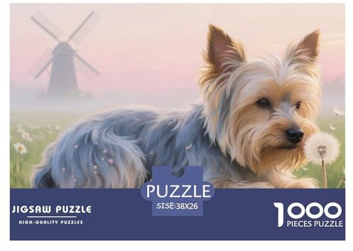 Yorkshire Terrier Jigsaw Puzzles Puzzle for Adults Kids. 1000 Piece Whimsical Challenge Toy Educational Game Home Decoration for Adults& Kids Age 14 Years Up 38x26cm/1000pcs