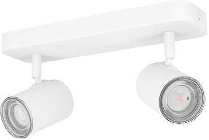 EGLO Deckenlampe Consuma 1, Spotbalken 2-flammig | Spot Deckenleuchte Badezimmer, Badlampe Decke aus Metall in Weiß, Deckenstrahler mit GU10 Fassung, IP44