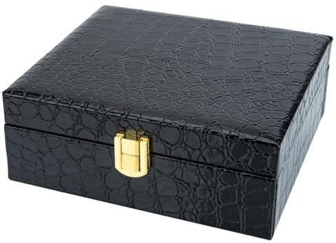 ibasenice Humidor per Sigari in Legno Apertura a Ribalta, Contenitore Portatile in Ferro e Pu, per Conservare Fresco e Decorare