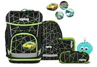 ergobag cubo Light Bundle Set AW25/26, Cartable Ergonomique, Ultra léger, Ensemble 6 pièces, 860 g CyBear Race - Black