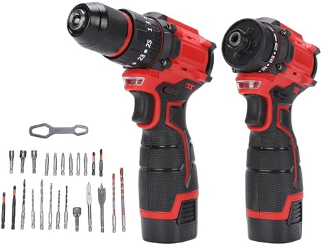Vroomoto Juego de Destornilladores de Impacto y Taladro Inalámbrico, Kit Herramientas Eléctricas sin Escobillas 16,8 V, 3 Baterías (Enchufe europeo 230V)