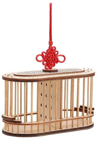 ELEOUTI Cage à Sauterelles en Bois Naturel, Double Treillis Ovale, Panier Portable pour Transport et Élevage D'insectes, Boîte Robuste pour Observation et Terrarium Animaux