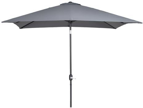 Edenjardi Parasol Cuadrado 250x250 cm Aluminio y Tela Antracita 180g