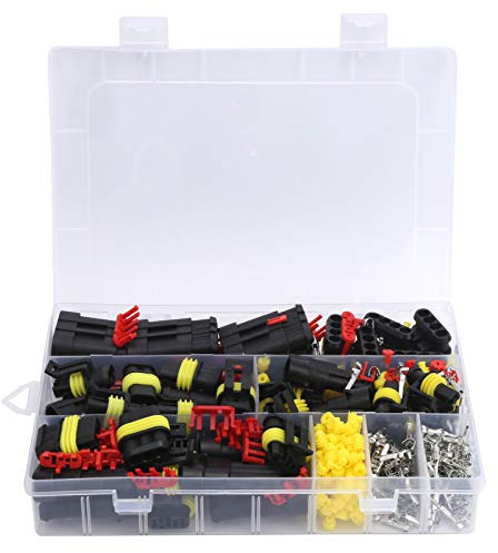 Jxngery 352 Piezas Conector Impermeable Enchufe eléctrico automotriz Conjunto de conexión Suministros industriales