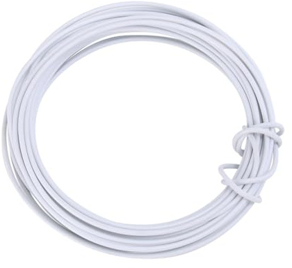 DOITOOL Alambre de Hierro Flexible Blanco de 10 M para Plantas Trepadoras y Manualidades, Resistente y Seguro para Flores y Soportes Interiores, Grosor 2,5 Mm