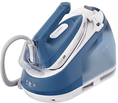 Braun CareStyle 3 – Centro de Planchado Compacto, Plancha de Vapor con Caldera 7 Bar, Tecnología Eco iCare, Suela FreeGlide 3D, Planchado Rápido y Suave, Azul (IS3255BL)