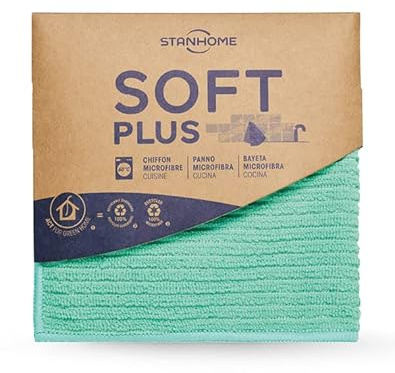 STANHOME | Paño de microfibra para cocina Soft Plus, limpia y no deja rastros, reutilizable, 32 x 31 cm