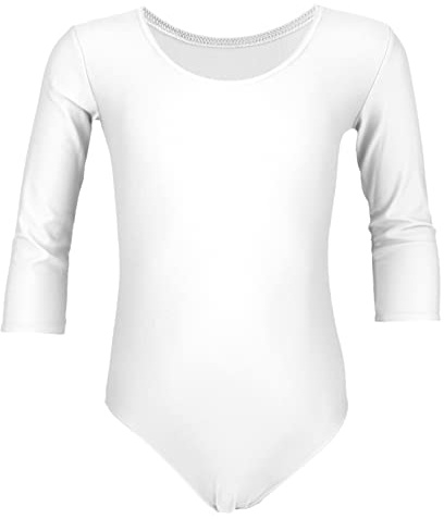 Aquarti Mädchen Ballett Trikot 3/4 Arm Gymnastik Ballettanzug