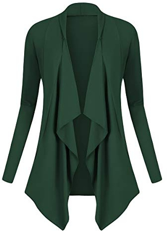 Urban GoCo Damen Strickjacke Cardigan Langarmshirt Wasserfall Strickmantel