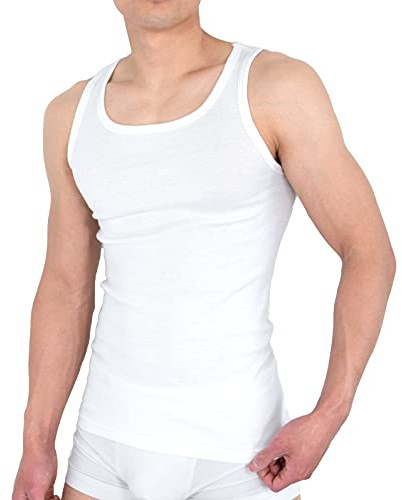 MC's Goods 4er Pack Herren Unterhemd Achselshirt Tank Top aus 100% Baumwolle feinripp (glatt) in weiß, grau oder schwarz (3 / L, Weiß)