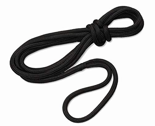 Seilflechter - Festmacher 16mm Ø, 8m Länge, 40 cm Auge gespleißt & getakelt, Taifun Festmacherleine fürs Boot in Schwarz, 4400 daN
