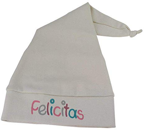 Zipfelmütze Weiss mit Namen - Mütze für Kinder Winter personalisiert in verschiedenen Farben - Wintermütze Kindermütze Mädchen Junge mit Wunschbeschriftung