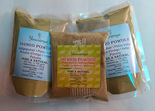 Yauvanya Combo 2X100 g Indigopulver + 100 g Henna-Pulver…
