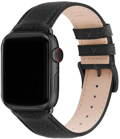 Fullmosa Kompatibel med Apple Watch Armband 40mm 42mm (Serie 10) 41mm 38mm Kvinnor Män, Äkta läder ersättningsarmband för iwatch SE Serie 10 9 8 7 6 5 4 3 2 1, Vintage klockarmband