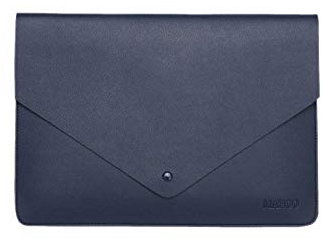 Hosoncovy PU Leather Envelope Sleeve Carrying Case Travel Bag Storage Bag Protective Case with Mouse and Power Adapter Holder Slots for MacBook Air/MacBook Pro 13.3 Inch 13 Inch Laptop (Blue)