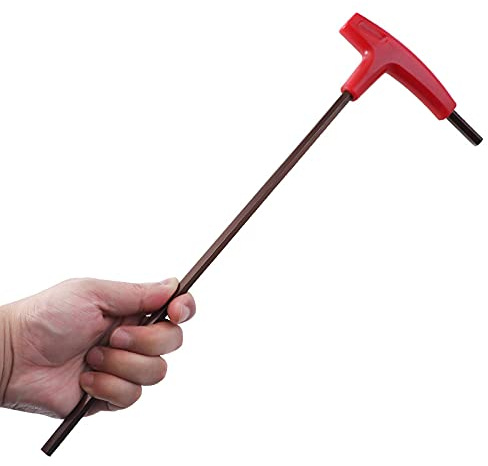 Akin 3/4/5/6/8 mm Flachkopf-Sechskantschlüssel, Inbusschlüssel, S2-Stahllegierung, extra langer T-Griff, Sechskantschlüssel, Inbusschlüssel, gehärtet, Sechskantschlüssel mit Griff, Braun # 3 mm