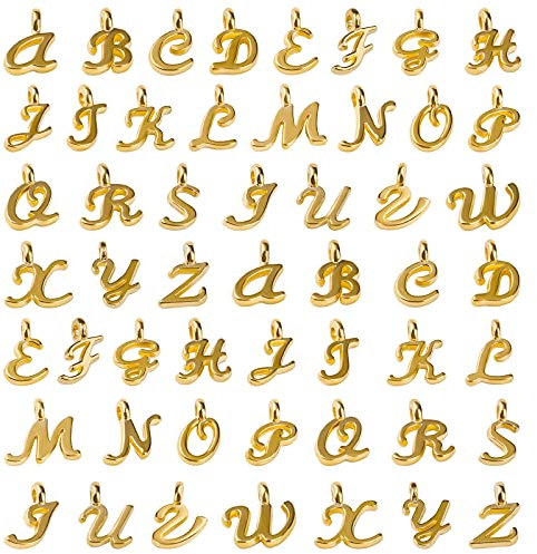 SAVITA 130 Stück ABC Letter Charms Mini-Alphabet A-Z Zinklegierung Armband Halskette Anhänger für DIY Schmuckherstellunghänger für DIY Schmuckherstellung (Gold)