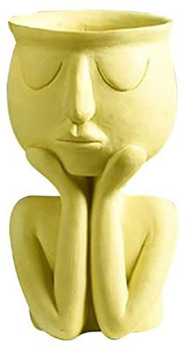 GXBCS Macetas para Plantas Maceta de Flores Soporte para macetas, la Cara del Pensamiento Humano, Plantas del hogar, macetas, jarrones, comederos para Flores, Soportes para decoración de Escritorio 9
