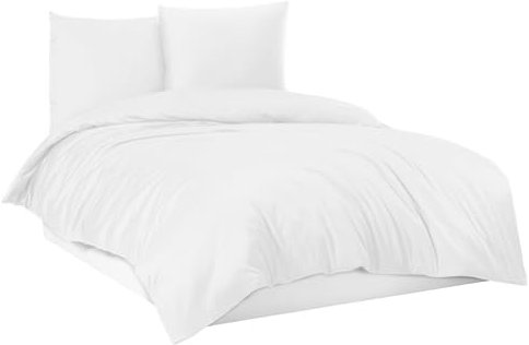 Mixibaby Flanell Feinbiber-Bettwäsche aus 100% Baumwolle - 4 Größen, Größe:155 x 220 cm, Farbe:Weiß