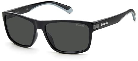POLAROID Pld 2121/s 08A/M9 BLACK GREY Sunglasses Men's Polycarbonate, Standard, 58