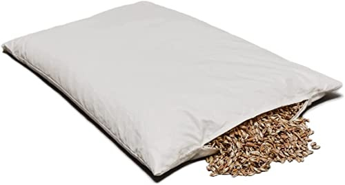 Giraffenland Coussin aux balles d´épeautre Biologique 40x60cm,Tissu en Coton sergé Blanc, Oreiller avec enveloppes d´épeautre Biologique, Directement rempli