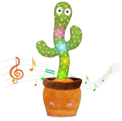 Edencomer Dancing Talking Cactus Toy, Singing & Repeating What You Say with Fun Sounds - Interactive Voice Recording Plush Toy for Kids, Cactus Toy Gifts for Boys Girls Adults