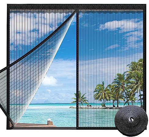 Insektenschutz Fenster Magnet, Magnet Fliegengitter Fenster, Moskitonetz Fenster Magnet, Fenster Fliegengitter Fenster Ohne Bohren, von Insekten/Fliegen/Moskitos in den Raum (100X120CM)