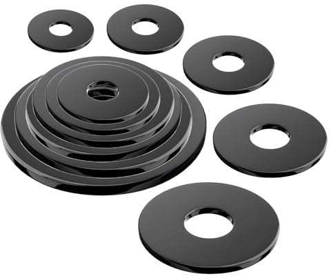 Qrity 5 Stück Flache Unterlegscheiben, M22 x 40mm, O Ring Distanzscheiben, Schwarz Dichtung Unterlegscheibe für Schrauben, Kohlenstoffstahl