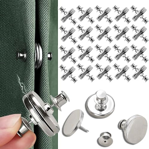 20 Pairs Magnetic Curtain Clips,Double Sided Magnetic Suction Curtain Magnets Closure Prevent Light Leaking Keep Curtain Closed for Home Bedroom Office Curtain Draperies(Sliver)