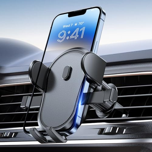 Miracase Soporte de teléfono móvil para Coche, Soporte Universal para la ventilación del Coche, Manos Libres, Soporte Universal para iPhone, Android y Todos los Smartphones, Color Negro Oscuro