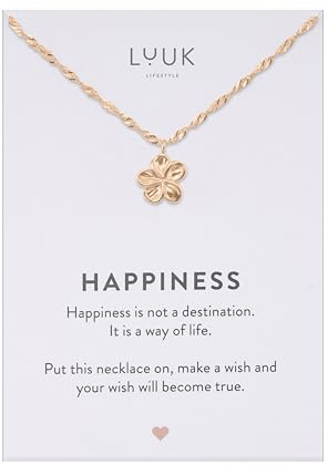 LUUK LIFESTYLE Elegante Damen Halskette mit Anhänger und Spruchkarte | Edelstahl, Wasserfest, Hypoallergen, Verstellbare 50cm Kette, Geschenkidee, Alltags Look, Modeaccessoire