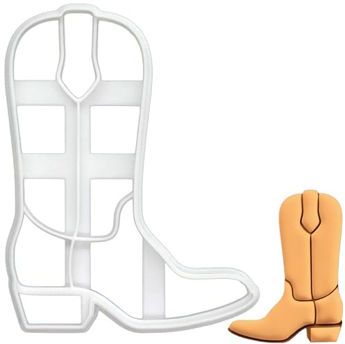 BAKERLOGY Cowboystiefel Ausstechform - Detailliertes Keksausstecher-Design zum Backen und Basteln, ideal für Fondant, Teig, Ton