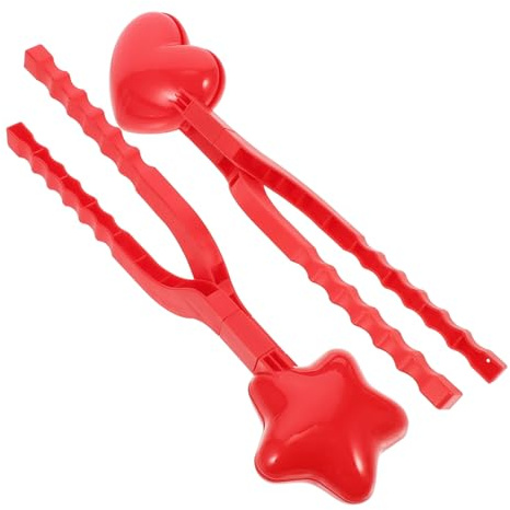 ORFOFE 2 Stück Schneeballzange Kinder Kunststoff Clips Klammern Winter Outdoor Spielzeug Schnee Formen Herzen Spaß