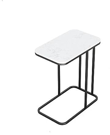 CCYENG Modischer Beistelltisch, C-förmiger Beistelltisch, Couchtisch aus Metall, Marmor, kreativer, einzigartiger Sofa-Beistelltisch, Eck-Nachttisch, Kleiner Raum, Wohnzimmer, Schlafzimme