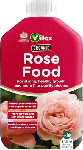 Vitax Organic Rose Feed – All-Natural Fertilizer for Healthier, Vibrant Roses – Boosts Growth, Blooms, and Soil Health – Ideal for Organic Gardening (1L Liquid)