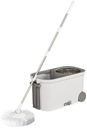 IUYIXWFP Doble-Drive Spin Mop con Extra-Grandes Rodillos, Manos Libres Auto-Wiping Mop, Lavable Cabezas de Repuesto, Limpieza sin Esfuerzo para Pisos