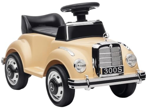 AIYAPLAY Rutschauto mit Stauraum Kippschutz Beige 77,5 x 41,5 x 45 cm | Kinderfahrzeug, Kinderauto, Rutscher für 18-48 Monaten Kinder