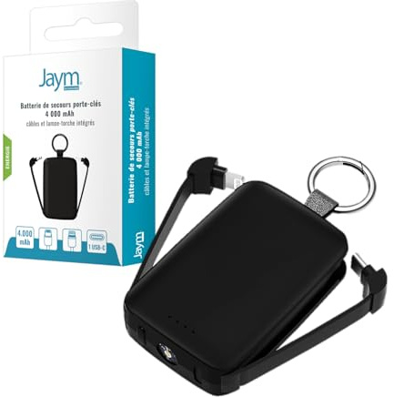 Batterie de Secours avec Lampe et Porte clé 4000 mAh