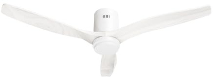 Hombli Deckenventilator mit LED, 132 cm, 35W Motor, leise, Holz weiß | Ventilator mit Beleuchtung, App-Steuerung, Räume bis 35 qm, LED-Licht, warmweiß, niederländische Marke für dein Smart Home