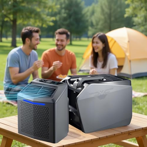 Nuovo climatizzatore portatile, condizionatore mobile per campeggio, raffreddamento efficiente da 6000 BTU, raffreddamento + deumidificazione + ventola + modalità sospensione + timer 24 ore