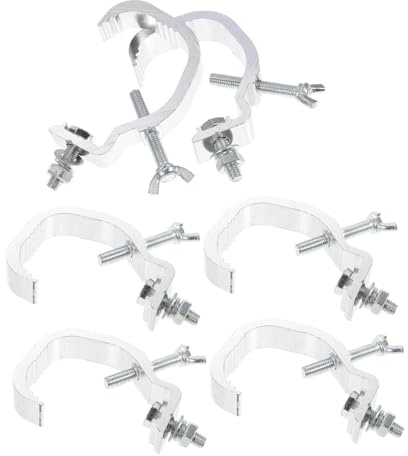 Yardwe 6pcs Aluminum Alloy Stage Light Clamps Heavy Duty Truss Hooks for Moving Head Lamps Durable Lighting Accessories with Load Capacity