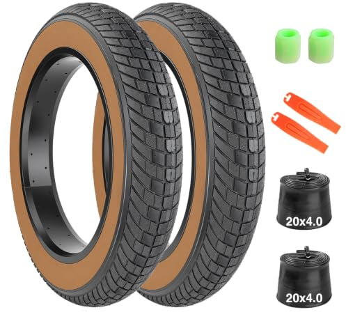 GRELiving 1/2-Set 20x4.0 Zoll Heavy Duty E-Bike Reifen 98-406 30TPI Fahrradmantel mit Anti-Rutsch-Profil Für Elektrofahrräder/Fat Bike/MTB