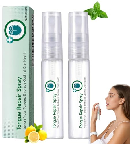 2 Stück Zungenspray,Zungenpflege Spray für Mundgesundheit,Atemerfrischer Mundspray,Frische Zunge Spray,Mundspray bei trockenem Mund und für die Zungenpflege,Tägliche Mundpflege