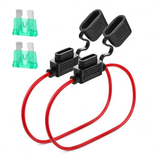 Inline Fuse Holder 12AWG Waterproof 12–24V 30A Blade Fuse Set 2 PCS