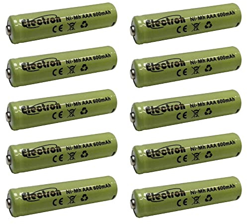 10x Batteria ricaricabile Ni-Mh ministilo mini stilo AAA 1,2V 600mAh micro telefoni cordless luce flash mignon giocattoli telecomando