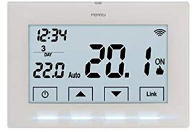 Perry 1TXCR028WIFI Cronotermostato Wireless per Caldaia, 3 V, Comandabile Direttamente da Smartphone, Bianco