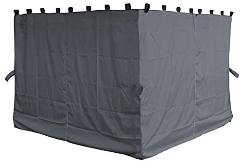 QUICK STAR 4 Seitenteile für Pavillon Nizza 3x4m Seitenwand Grau