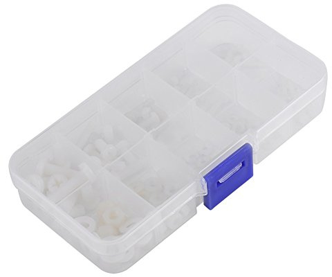 Screws Assortment, 150pcs M2 M2.5 M3 M4 M5 Polyamide Screws Bolts Nuts Polyamide Washers Kit Assortment Cross Head Socket Screws with Box