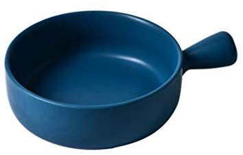 Cabilock Porzellanschalen mit Griffen Keramik Serviersuppe Schüssel für Suppe Müsli Chill 21Cm (Blau)